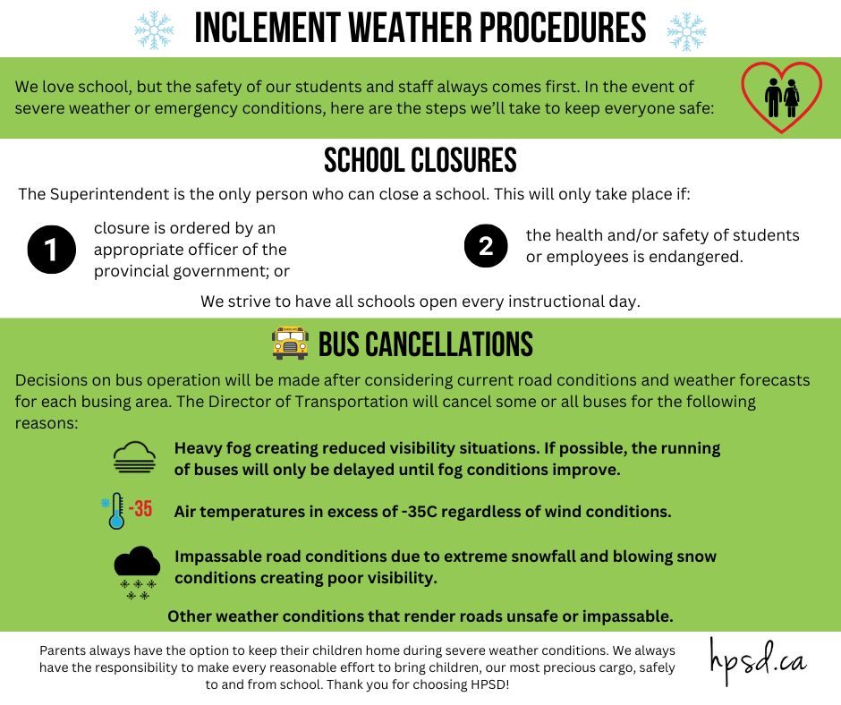 INCLEMENT WEATHER PROCEDURES FB